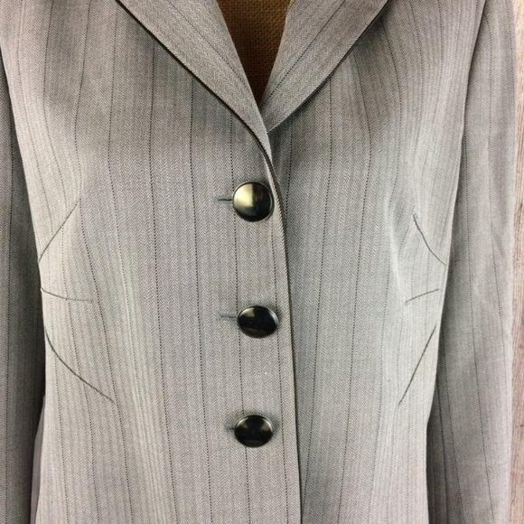Peter Hahn Women's Size 40/42 (M/L) Gray Virgin Wool 2 Piece Suit Jacket Pants - Picture 3 of 8